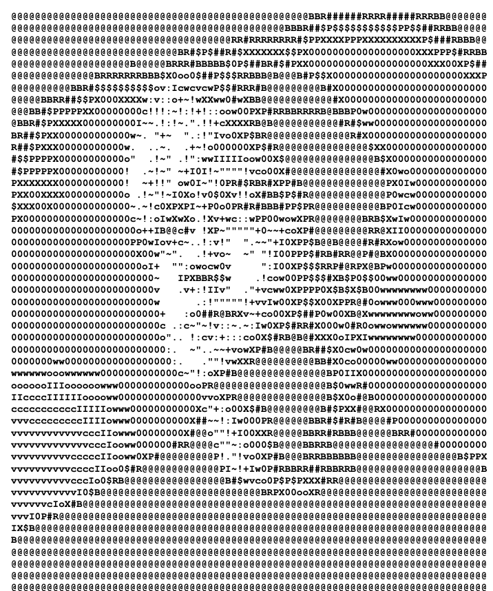 ASCII art portrait generated from photo