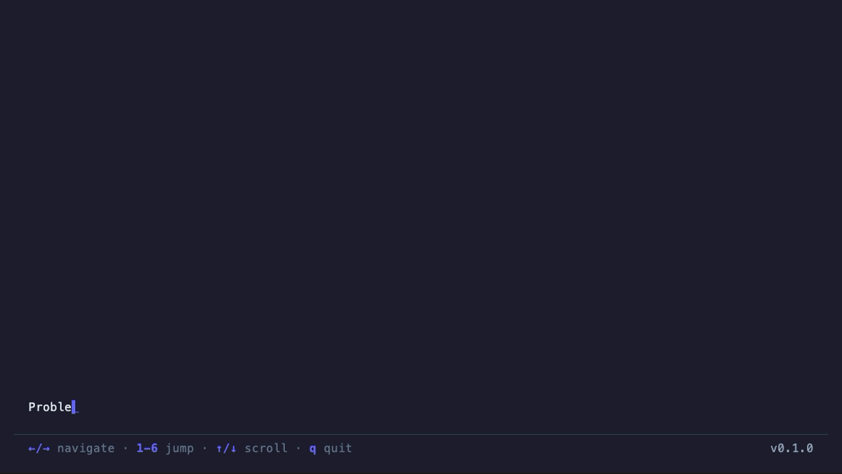 SSH portfolio demo — typing animation and tab navigation