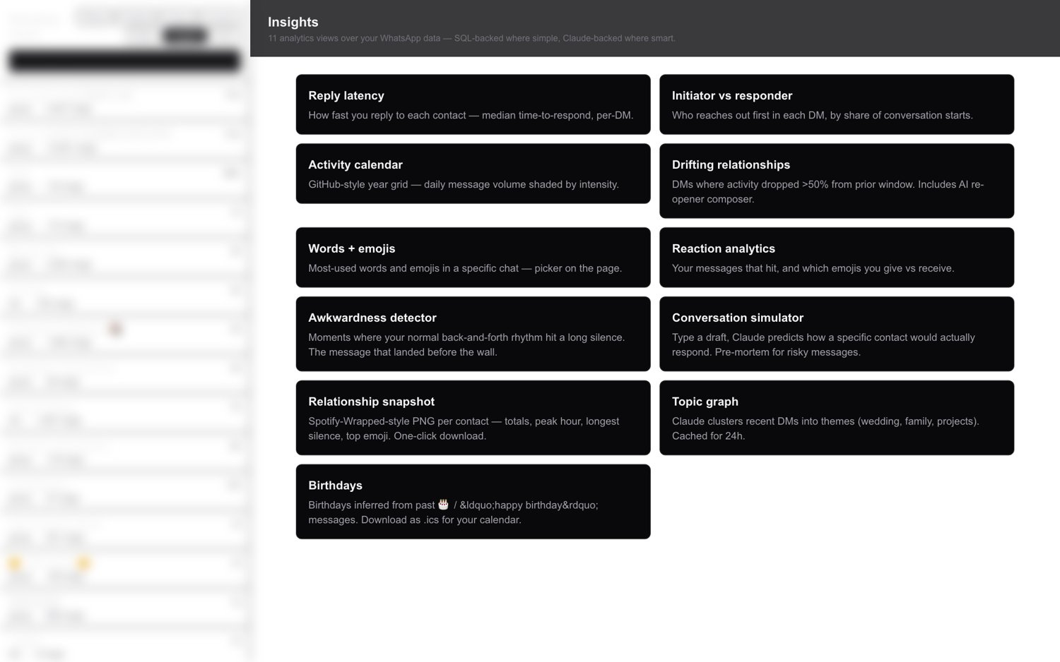 AI-backed community insights — SQL where simple, Claude where smart